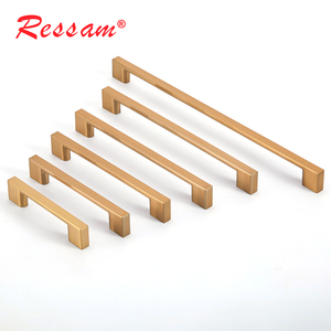 Ressam hiện đại đơn giản thanh vàng vuông zamak nội thất kéo tủ quần áo ngăn kéo đồ nội thất tủ bếp núm xử lý - Product Image 4