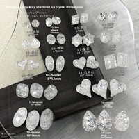 Paso Sico K9 Diamant de qualité supérieure effet fleur de glace, cristal blanc plaqué argent, diamant effet glace craquelée, cristal de sucre candi, cristal œuf de pigeon pour nail art