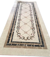 Mosaïque de sol en marbre au jet d'eau au design personnalisé Médaillon au jet d'eau Carrelage en marbre naturel Pierre de foyer de Chine