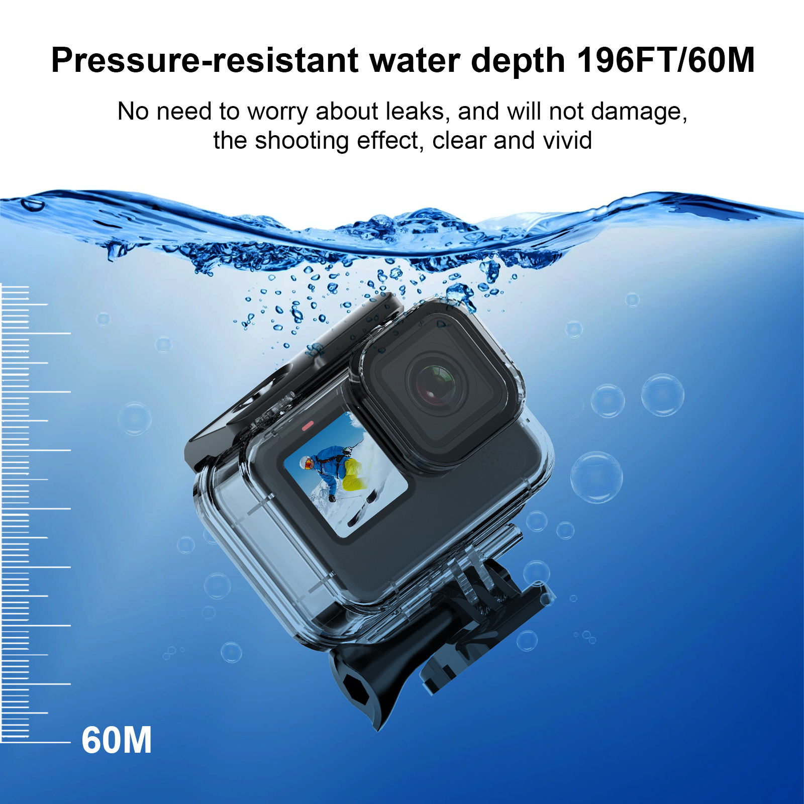 Hongdak 60M Waterproof Housing Case for Gopro Hero 13 12 11 10 9 Diving Protective Underwater Cover Lens Filter