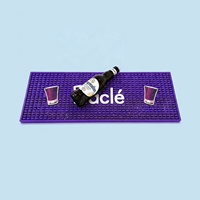 Tapis de bar en silicone personnalisé pour usage commercial, tapis anti-déversement en caoutchouc, tapis de service de comptoir de bar avec logo OEM pour pub et café