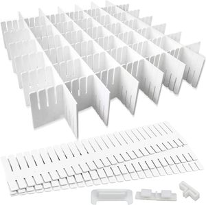 4PACK Plastic <b>Drawer</b> Dividers Adjustable-Heavy Duty <b>Drawer</b> <b>Organizers</b> for Socks Underwear, Home Kitchen Household Storage - Product Image 1