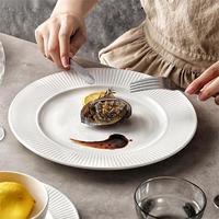 Service de vaisselle HIXIN moderne et simple en céramique blanche durable, sous glaçure, pour mariage, fête, assiettes à soupe, dessert, salade, riz et bols