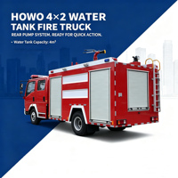 Nouveau camion-citerne à eau 4CBM HOWO RHD 141HP Cummins ISF3.8 Euro 3 Diesel 4x2 avec pompe PS30 et canon à eau pour la lutte contre les incendies