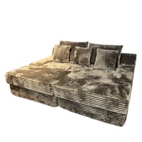 Nouveau design 2026 : Canapé Chesterfield en tissu velours côtelé en forme de L, causeuse simple à assise profonde, pour salon et usage hôtelier