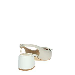 Donna Slingback GD269 Nero Beige <b>Pumps</b> With Block Heel And Ankle Strap - Product Image 3
