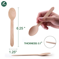 Emballage personnalisé, couverts en bois jetables, ustensiles compostables en vrac, faible MOQ pour les petites entreprises