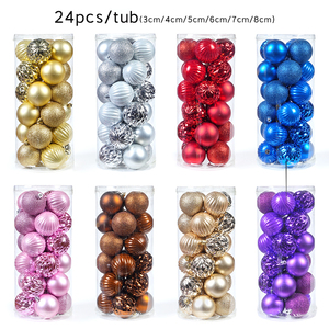 25 Stück 6cm 10 Farben Glitzer Weihnachtskugeln Hängende Baumschmuck-Set Bruchsichere Kunststoff-Weihnachtskugeln - Product Image 5