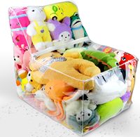 Sac de rangement pour jouets en peluche en PVC transparent, moderne, imperméable, grande capacité, organisateur d'animaux en peluche, conteneur de rangement pour poupées d'enfants
