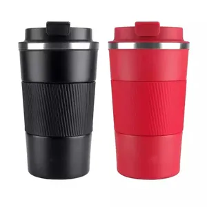 Popular Style New Model 380ml 510ml Coffee Cup Stainless Steel Insulated Coffee Mug With Silicon Rubber Case