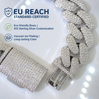 Bracelet Hip-Hop Unisexe CCN, Chaîne Cubaine Solide avec Boucle Entièrement Sertie de Zircons, Bijou en Laiton pour Anniversaires et Fêtes