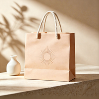 Sac en papier écologique durable avec feuille d'argent brillante, ruban en satin assorti, boîte cadeau rigide pour bague et collier, impression personnalisée