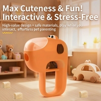Lanceur de friandises interactif moderne en polyester pour chats et chiens, avec fonction de lancement à une touche