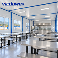 VICDOWEX Solution de construction préfabriquée modulaire de type K, épaissie et contemporaine, pour camp de construction, bureau, dortoir, cantine
