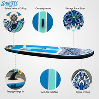 Ensemble de planche à pagaie gonflable avec pompe, aileron et accessoires premium, PVC 1,2 mm, étanche, écologique, SUP pour lacs, rivières, adultes
