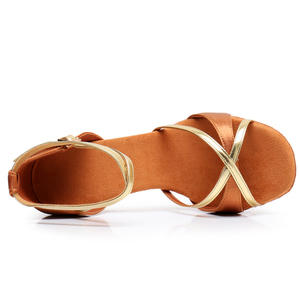 Chaussures de danse latine en Satin rouge Sexy faites à la main pour femmes - Product Image 2