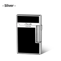 Briquet à gaz butane rechargeable coupe-vent au design classique en métal, double flamme, allumage direct, son fort, pour extérieur, personnalisable avec logo
