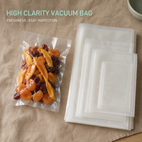 Sacs sous vide hermétiques 7 couches coextrudées PA PE Nylon Lisses Brillants 240 microns avec encoche de déchirement, thermosoudables, durables, pour usage en supermarché