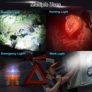 Led searchlight mạnh mẽ, cao lumens Spotlight 6 chế độ với COB ánh sáng và tấm pin mặt trời cho câu cá chèo thuyền cắm trại - Product Image 4