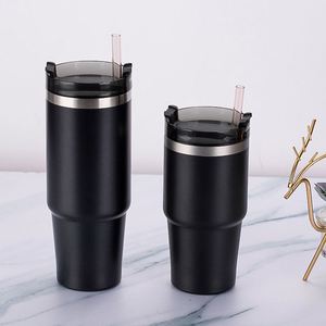 Portable Outdoor 20oz 30oz Stainless Steel Car Tumbler Vacuum <b>Insulated</b> Travel <b>Mug</b> With Handle Straw - Product Image 1