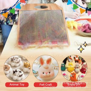 Wooden <b>Wool</b> Blending Board Set Yarn Combing Tool With Stand For Diy Felt <b>Craft</b> Supplies - Product Image 4
