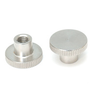 DIN 466 Type 304 haute performance #   Écrou moleté surélevé en acier inoxydable, molette moletée, bouton de préhension