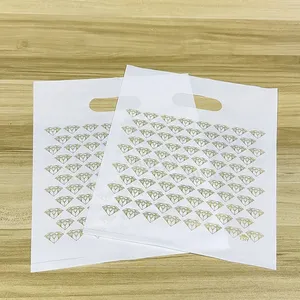 High Quality 100% Biodegradable Die Cut Garment Clothing Pants Carrier Shopping Plastic Bag With Logos