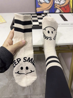Chaussettes fines en maille transparentes à motif visage souriant, antidérapantes, respirantes, écologiques, avec logo, pour usage quotidien 2025