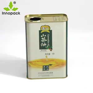 Individuelles LOGO 1L lebensmittelqualität rechteckige Backaufbewahrungsverpackung für Olivenöl Kaffeebohnen Zinnplatte Dose Farbe Kleber-Metallbox Zinndose