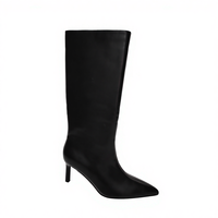 Stivali Invernali da Donna Stile Italiano al Ginocchio con Punta Affusolata in Pelle PU e Tacco Alto - OEM/ODM Personalizzati Direttamente dalla Fabbrica