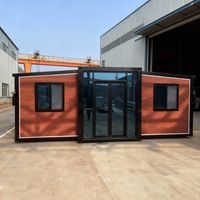 Maison conteneur préfabriquée moderne extensible prête à être expédiée, maison mobile pliable à ailes déployables à vendre