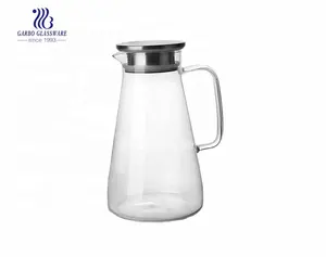 Borosilicate carafe de vidro feita à mão transparente 1.6 vidro café e jarro de chá com alça