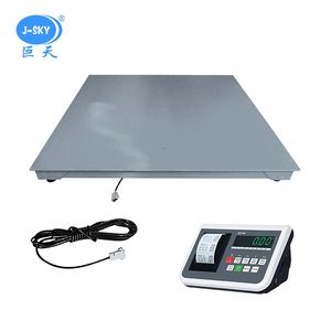 J-sky 내구성 있는 디지털 중량 측정기 중량 작업용 맞춤형 300-600kg 1-2t 용량 1.5*1.5m 플랫폼 바닥 저울 프린트 기능 포함 - Product Image 6