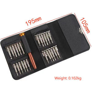 25 en 1 sac en cuir Type noir Assistant de réparation Mobile plusieurs poches avec aimant téléphone électrique jeu de <span class=keywords><strong>tournevis</strong></span> à cliquet - Product Image 2