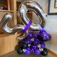 Lila und Silber Ballon-Set für Partydekoration