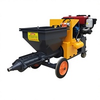 Nouvelle machine à projeter du ciment et du mortier diesel portable avec pompe et compresseur intégrés pour la construction