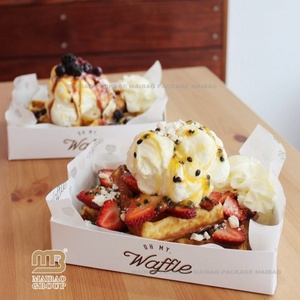 French Crepe Paper Holders,<strong>Belgian</strong> Waffle Paper Tray Simple to Fold