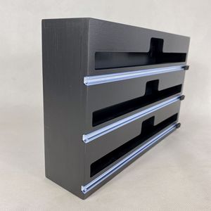 Black <b>Drawer</b> Organizer For Kitchen Storage Multi Function Plastic Wrap Holder 3 Tier With <b>Slide</b> Rails - Product Image 4