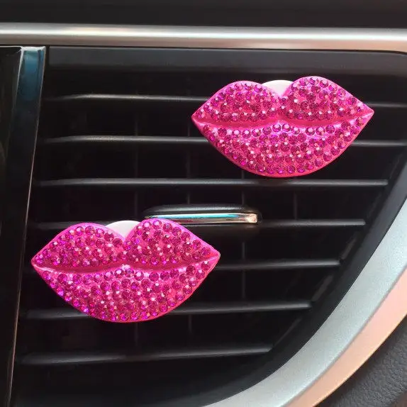 ダイヤモンドセクシーな唇車の芳香剤香水アウトレットクリップ空調ベント臭い装飾車の芳香剤女性の女の子のための