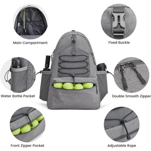 Sac à dos unisexe en polyester pour pickleball de tennis Sac avec compartiment à <span class=keywords><strong>chaussures</strong></span> portable pour 4 <span class=keywords><strong>raquettes</strong></span> - Product Image 3