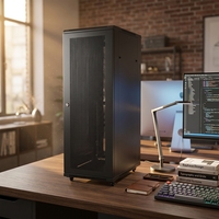 Rak Server Kabinet Jaringan Pusat Data Berdiri Lantai Baja 43U 600*1200mm Tersedia