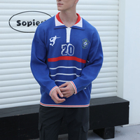 Pull hiver avec LOGO personnalisé tricots décontractés pour hommes à col ras du cou pull de football vintage polos pull tricoté jersey tricoté sur mesure