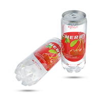 Boissons gazeuses en conserve transparente en PET de 350 ml en gros, soda aromatisé aux fruits populaire avec eau carbonatée, emballé en boîte