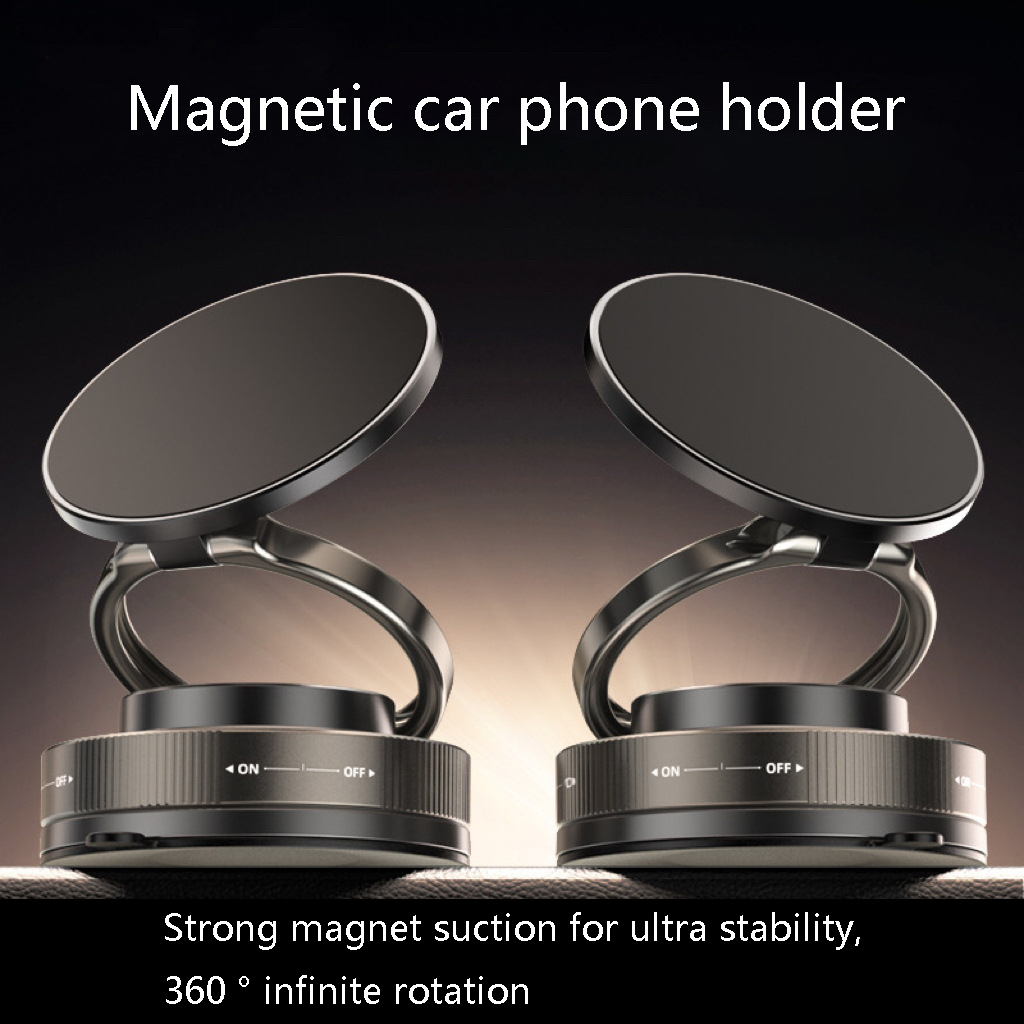2025 RF Brand Car Vacuum Magnetic Phone Holder - Universal Zinc Alloy Anti-Shake Bracket