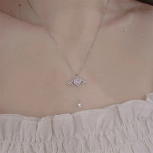 Collar con Colgante de Alas de Ángel Cupido en Acero Inoxidable 316L Color Dorado para Mujeres y Niñas, Cadena para Clavícula, Joyería para Fiesta, Regalo - Product Image 5