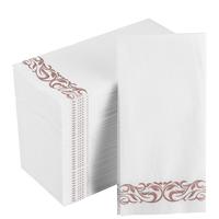 Serviettes en papier Airlaid Nicro en gros, logo personnalisé, pliées, jetables, en pâte de bois, pour Thanksgiving, anniversaire, fête, mariage