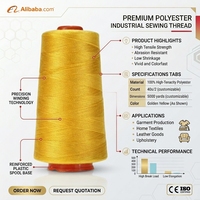 Benang Jahit Polyester TKT 120 40/2 4000 meter Cone Kecepatan Tinggi Kekuatan Tinggi Perlengkapan Tekstil Industri Grosir Berwarna