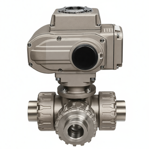 Vanne à bille électrique à commande motorisée en PVC plastique COVNA, commande urgente, AC220V, DN25, 1 pouce, 3 voies, vanne à bille en plastique - Product Image 2