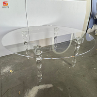 Runder Acryl-Tisch für Hochzeitsfeier und Bankett, Transparenter Acryl-Esstisch für Hochzeiten