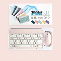 Clavier et souris sans fil Bluetooth multicolores, combo 78 touches, clavier portable coloré pour iPad, Macbook, tablette, Android